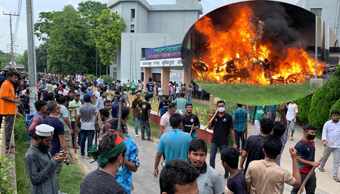 উত্তাল রাজশাহী : অগ্নিসংযোগ, খণ্ড খণ্ড বিক্ষোভ মিছিল