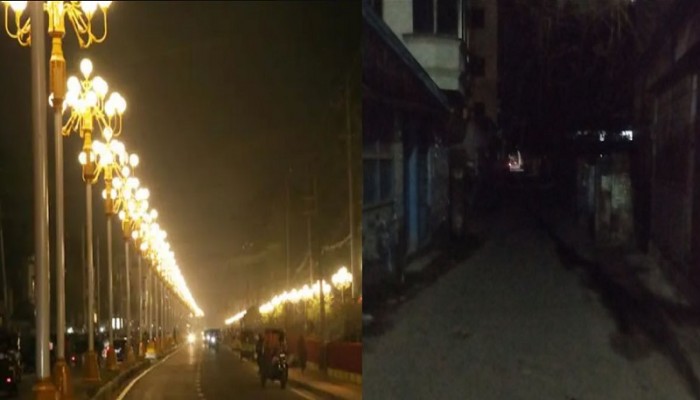 রাজশাহী নগরীর সড়কে ঝলমলে আলো, পাড়া-মহল্লা অন্ধকার!