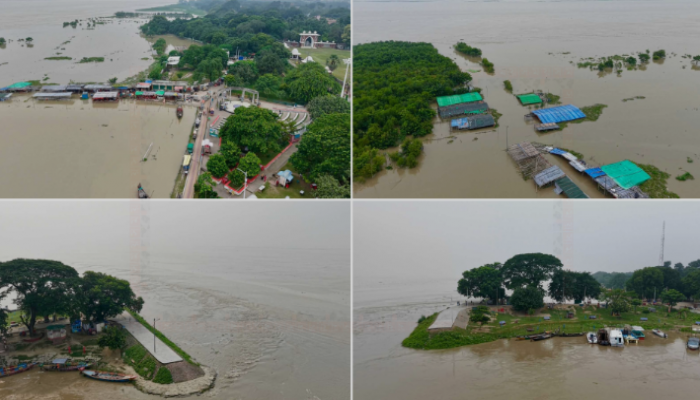 রাজশাহীতে  বেড়েই চলছে পদ্মার পানি, প্লাবিত চরাঞ্চল