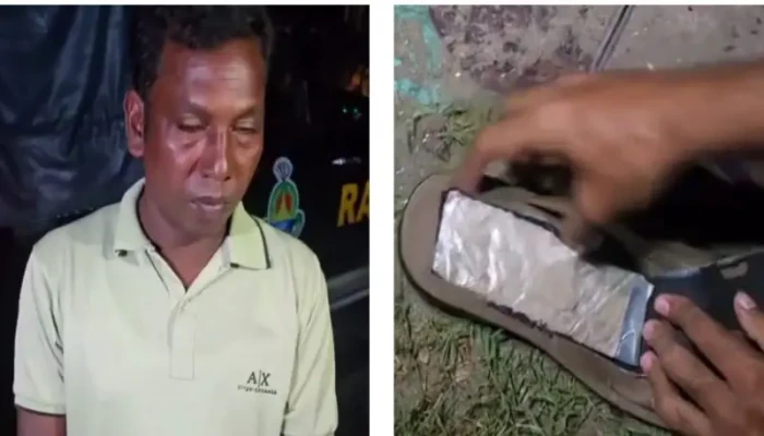 রাজশাহীতে মাদক কারবারীর জুতার ভেতর মিললো ১২০ গ্রাম হেরোইন