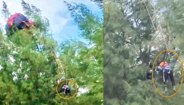 গাছে আটকে ছিলেন পর্যটক, কক্সবাজার সৈকতে প্যারাসেলিং বন্ধের নির্দেশ