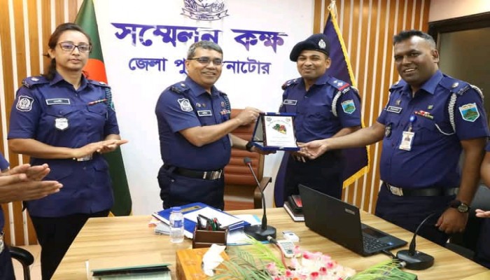 নাটোর জেলা পুলিশের  মাসিক অপরাধ পর্যালোচনা সভা অনুষ্ঠিত