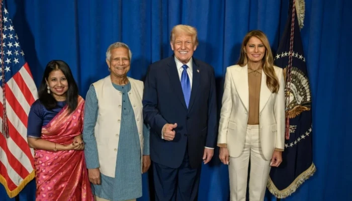 ট্রাম্প দম্পতির সঙ্গে প্রধান উপদেষ্টা ও তার মেয়ের ছবি প্রকাশ