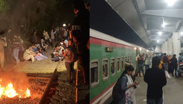 বিসিএস লিখিত পরীক্ষা পেছানোর দাবিতে রেলপথ অবরোধ ৭ ঘণ্টা পর প্রত্যাহার