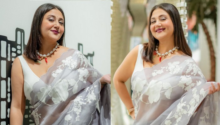 শাড়িতেও উষ্ণতার ছাপ, সমালোচনাকে উপেক্ষা করে নিজস্ব ভঙ্গিতে স্বস্তিকা