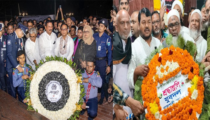 রাজশাহীতে একুশের প্রথম প্রহরে ভাষা শহীদদের প্রতি শ্রদ্ধা