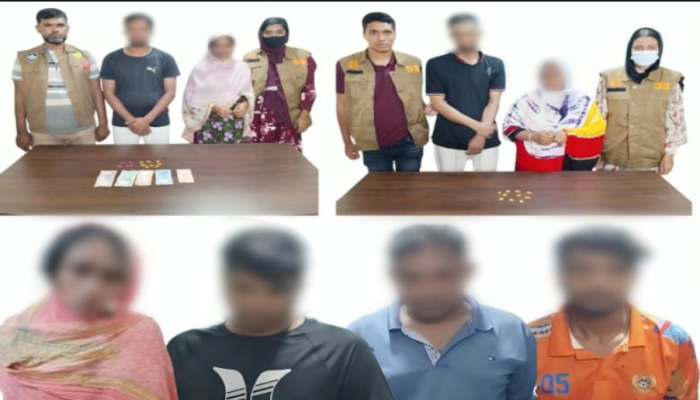 রাজশাহীতে মাদক বিরোধী অভিযানে ৮ মাদক ব্যবসায়ী গ্রেপ্তার