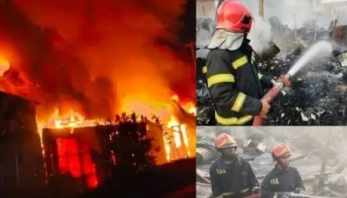 নারায়ণগঞ্জে পাটের গুদামে ভয়াবহ আগুন