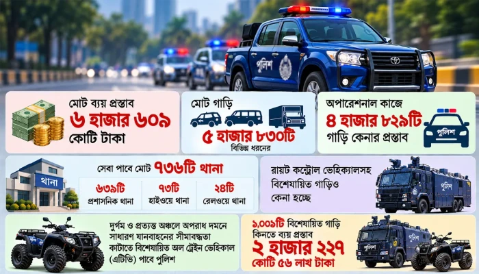 সাড়ে ৬ হাজার কোটি টাকায় কেনা হচ্ছে পুলিশের গাড়ি