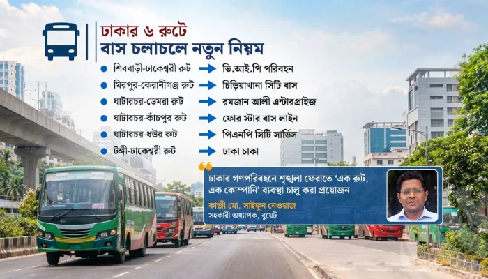 নভেম্বর থেকে ঢাকায় নতুন নিয়ম, এক রুটে চলবে এক কোম্পানির বাস